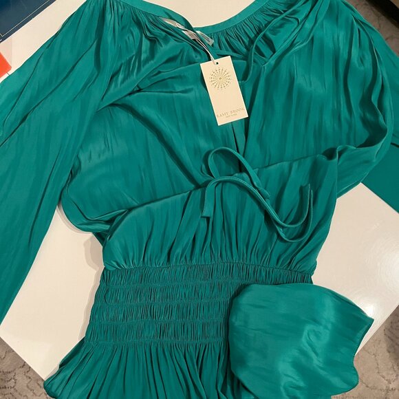 ✨ Ramy Brook Paris Dress – NWT Green‎ Drop Waist Dress (Size Small) – Style 4783 - Picture 1 of 10